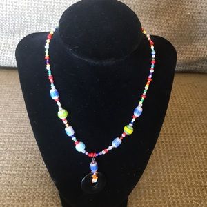 Glass bead necklace